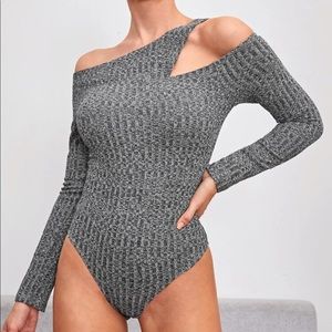 Long Sleeve Grey Bodysuit